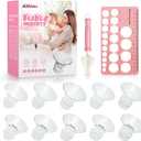 2 x Flange Sizing Kit(10PCS) 13/15/17/19/21mm & Nipple Ruler & Cleaning Brush, Silicone Flange Insert for 24mm Flanges/Shield (Momcozy/Spectra/Bellababy), Breastfeeding Essentials for Moms