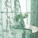 BGment Dark Green Sheer Curtains 72 Inches Long - Embroidered Leaf Pattern Light Filtering Cottage Core Botanical Semi Sheer Grommet Window Drapes for Farmhouse Living Room, 2 Panels, 52 x 72 Inch