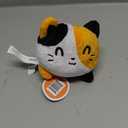 TeeTurtle Reversible Cat Plushie 4-Inch Calico Two-Sided Flip Plush Toy with Embroidered Details - Cute Mini Collectible Plush for Kids, Teens, and Adults