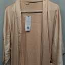 SIORO Women's Silk Robe Satin Kimono Bathrobe for Home Hotel Party Shower Loungewear Short with Pockets, Light Tan, Large