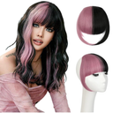 Bangs Hair Clip in Bangs, Fake Bangs Natrual Clip on Bangs,Faux Blonde Bangs Easy Clip in Hair Extenisons,French Bangs Fringe with Temples Hairpieces Curved Bangs for Daily Wear