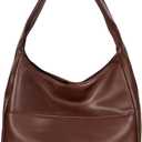 Women Tote Handbags Chic Vegan Leather Tote Bag Purse Stylish Casual Trendy Large Soft Shoulder Bag (Coffee)