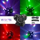 18LEDs Moving Head DJ Light Rotating Beam Lights Stage DJ Lighting Led Pinspot Uplighting Lights for Events Sound Activated Dmx512 Light for DJ KTV Disco Party Wedding Concert Festival