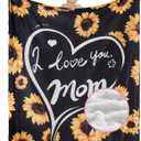 NEWCOSPLAY Gifts for Mom Blanket Sherpa Fleece I Love You Sunflower Mom Blanket from Daughter or Son Super Soft Cozy Warm All Seasons Use (Sherpa Sunflower, Throw(50"x60"))