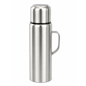 GIOGD silver water bottle, Diameter: 3.5", height: 9.25"