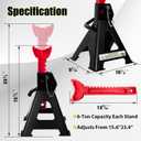 YATOINTO 6 Ton Jack Stands, 15.6"-23.4" Adjustable with Double Pin Locking,Heavy Duty Jack Stands with Extra Rubber Pads,Car Lifts for Home Garage,Lifting Various Vehicles,1 Pair Black