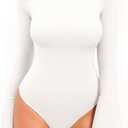 MANGOPOP Bell Sleeve Mock Neck Long Sleeve Bodysuit for Going Out Tops for Women (Small)