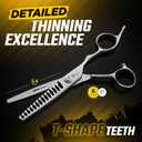 Fagaci Hair Thinning Scissors 6" with 440C Steel, Ultra Sharp & Superior Cuts Texturizing Shears, Extreme Durability Texturizing Scissors, Barber Thinning Shears, Hair Cutting for Women & Men