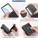 VEGO for Galaxy Z Flip 7 Case, 360 Rotatable Ring Kickstand & Belt Clip Holster & Tempered Glass Camera Screen Protector & Hinge Protection, Shockproof Case for Samsung Flip 7 5G - Black