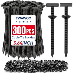 2 x TEAWOO 300Pcs Nylon Universal Cable Tie Buckles, High-Strength Self-Locking Zip Ties, Car Bumper Fender Retainers, Fasteners for Automotive Repair & Home Organization