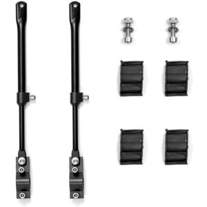 Two Side Support Bars for Rear Bike Rack, Adjustable Length, Includes Two Screws, Four Rubber Pads