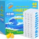 48 Count Flushable Toilet Refills, Disposable Toilet Bowl Paper Bulk, Fresh Flushable Toilet Brush Refill Pads for Toilet and Bathroom, Toilet Brush Accessories (No Handle)