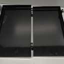 Set of 3 Black Metal Replacement Trays, 8×14 Inch Modular Shelving Accessories, Heavy-Duty Steel Organization Trays for Storage Racks