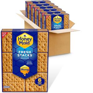 Honey Maid Fresh Stacks Graham Crackers, Bulk Travel Snacks, 6 Boxes, Best By: 14 OCT 2025