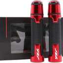 Universal 7/8'' 22mm Motorcycle Powersports Handlebar Grips for Yamaha YZF 600R R1 1998-2019,R3 2015-2019,R6 1999-2019,R6S 2006-2009 (Red)