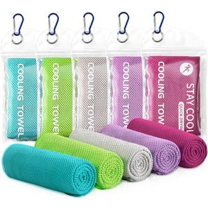 Cooling Towels - 5 Pack Gym Towels, Gym Towel for Working Out, Yoga Towel, Quick Dry Towel for Running, Camping, Fitness & More Activities