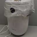 Fontaines Luxury Towel Warmer for Bathroom, Spa - Large Heated Thermal Bucket, Wood Handle, Safe Auto Shut Off, Fits Up to Two Large 40x70 Oversized Towels or Robes - White