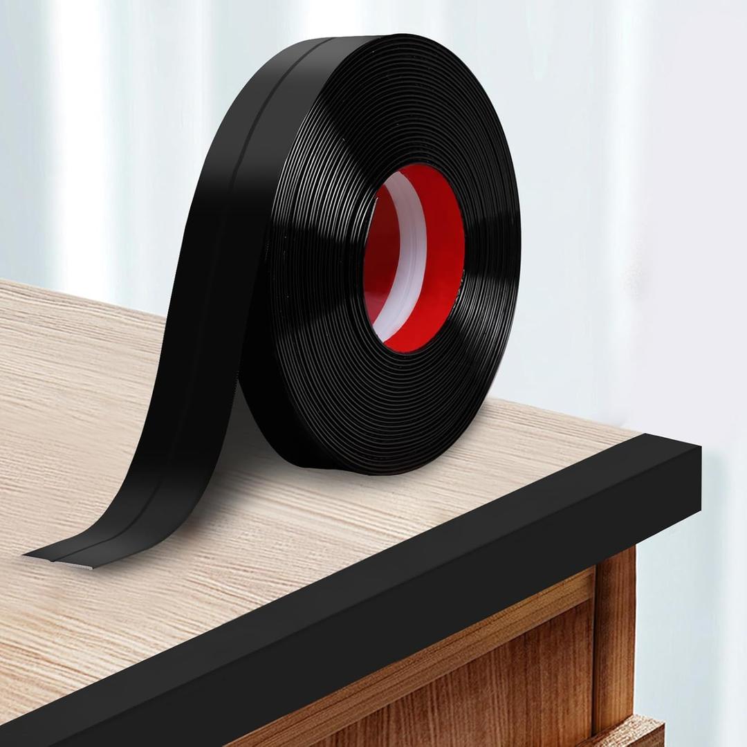 Storystore Wall Corner Protector Moulding Trim 1.6 in x 23 Ft,Peel and Stick Corner Moulding Trim, Self Adhesive Corner Guards Edge Protector for Wall Edge Corner, Countertop,Black