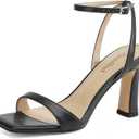 AIUNIIND Women High Heels, Square Open Toe Block Heeled Sandals 3.3 inch (Black, 11)