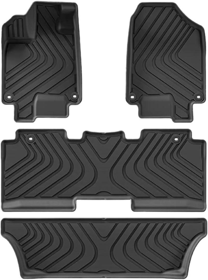 MVMOWSOTC Compatible for Odyssey 7 Seats 2018-2025 TPE Floor Mats & Cargo Liners, All Weather Backrest Mats Trunk Mat TPE Heavy Waterproof Pads(4PCS Set) 