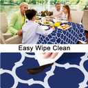 Smiry Round Plastic Table Cloth, Waterproof Vinyl Tablecloth with Flannel Backing for Round Tables, Wipeable Spillproof Tablecloths for Dining, Camping, Indoor and Outdoor (60" Round, Navy)