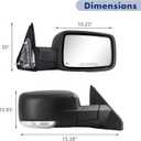 Side Mirror for Dodge Ram - Compatible with Towing Mirror 2009-2018 Dodge Ram 1500 2500 3500 4500 5500 with Power Heated Turn Signal Manual Folding Power Adjustment Only Right Side