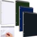 MotiMind 3 Pack 8.5" x 11" Top Spiral Notebook with 3 Hole Punched White Legal Pads College Ruled Notepad 50 Sheets Hard Cardboard Paper Wirebound Notepad for Office School Business