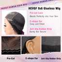 Glueless Curly Wigs Human Hair 9x6 Wear and Go Wig Human Hair Pre Plucked Pre Cut Black Deep Wave Closure Lace Front Wigs Human 12a 220% Density Loose Curly Wig Bleached Knots for Women 24 Inch