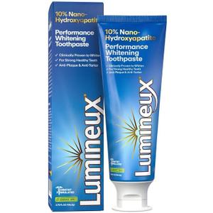 Lumineux 10% Nano Hydroxyapatite Performance Whitening Toothpaste - Fluoride Free & Gentle Whitening - Clinically Supported & NASA-Developed nHA for Strong Enamel & Bright, Smooth Teeth (3.75 oz)