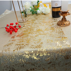 Snowkingdom Gold Table Runner, Sequin Glitter Foil Metallic Thin Mesh Runner Roll 11"x108", Gold Table Decorations for Event Party, Wedding, Birthday Party, Christmas