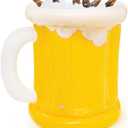 Juvale Inflatable Beer-Shaped Cooler Beer Olympics Decorations - 23 x 19 in Yellow & White - Party Decor for Pool, Beach & Barbecue - Blow Up Cooler Party Accessory