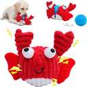 2 x Interactive Squeaky Dog Chew Toy,No Stuffing Interactive Chew Toy for Small Medium Large Dogs, Training Reward Gift for Pets(red Crabs)