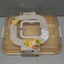 Renmxj Charcuterie Board with Clear Lid, Travel Portable Cheese Board Charcuterie Boxes Cutting Boards for Kitchen, House Warming Gifts New Home, Gifts for Women (1 Compartments White)