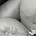 Momcozy Pregnancy Pillows with Cooling Cover, U-Shaped Full Body Maternity Pillow for Side Sleepers 57 Inch - Support for Back, Hip, Belly, Legs for Pregnant Women (Grey- Cooling Fabric)