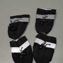 YAODHAOD Dog Shoes for Winter, Dog Boots & Paw Protectors, Fleece Warm Snow Booties for Puppy with Reflective Strip Anti-Slip Rubber Sole for Small Medium Size Dogs,Size 7: 2.3"x1.9" (L*W),Black