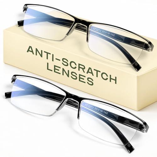 Gaoye 2.5 Executive Style Reading Glasses Men - Durable Readers with Blue Light Filtering- Comfortable Fit with TR90 Frames, Set of 2