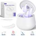 45kHz Ultrasonic Retainer Cleaner, 200ML Dental Cleaning Pod for Dentures, Mouth Guards, Braces, Aligner, Toothbrush Jewelry and More, UV Denture Cleaner with 4 Modes & Digital Timer - White