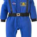 LXKIKMM Baby Boys Astronaut Costume Space Suit Cosplay Party Halloween Rompers Blue 3-6 Months