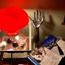 Lotus Atelier Red Mushroom Lamp for Room Aesthetic Modern Lighting for Bedroom Mid Century lamp | Cool Retro Living Room Decor | Table Lamp Mushroom Light Home Decor MCM (Red)