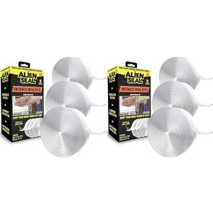 Alien Draft Seal Insulation Tape 49 Feet Transparent Silicone Weather Stripping Door Seal Strip and Under Door Draft Stopper for Window Seal and Door Bottom Seal As Seen On TV- Pack of 2