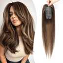 Urbeauty Hair Toppers for Women Real Human Hair for Thinning, 16 inch 2x5Silk Base Upgrade Topper, Clip-in Volume Enhancer, Natural-Looking, No Glue, Breathable, Lightweight