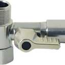 Stainless Steel Water Supply Adapter 3/8" x3/8" x 3/8" Tee Stop Valve  ideal for RO (Reverse Osmosis) water filters, coffee brewers, ice makers, and PE water line splitters in refrigerator systems.