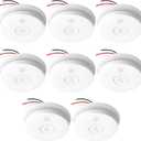 Hardwired Interconnected Smoke Detectors,Photoelectric Smoke Alarm with 9V Battery Backup,Test/Silence Button, Hard Wired Fire Alarm for Home GS562A 8pack