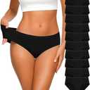 CULAYII Cotton Womens Underwear Sexy Bikini Underwear Soft Cool Hich-Cut Full Back Breathable Wicking Ladies Undies Hipster Panties Pack (M), 10 Pieces