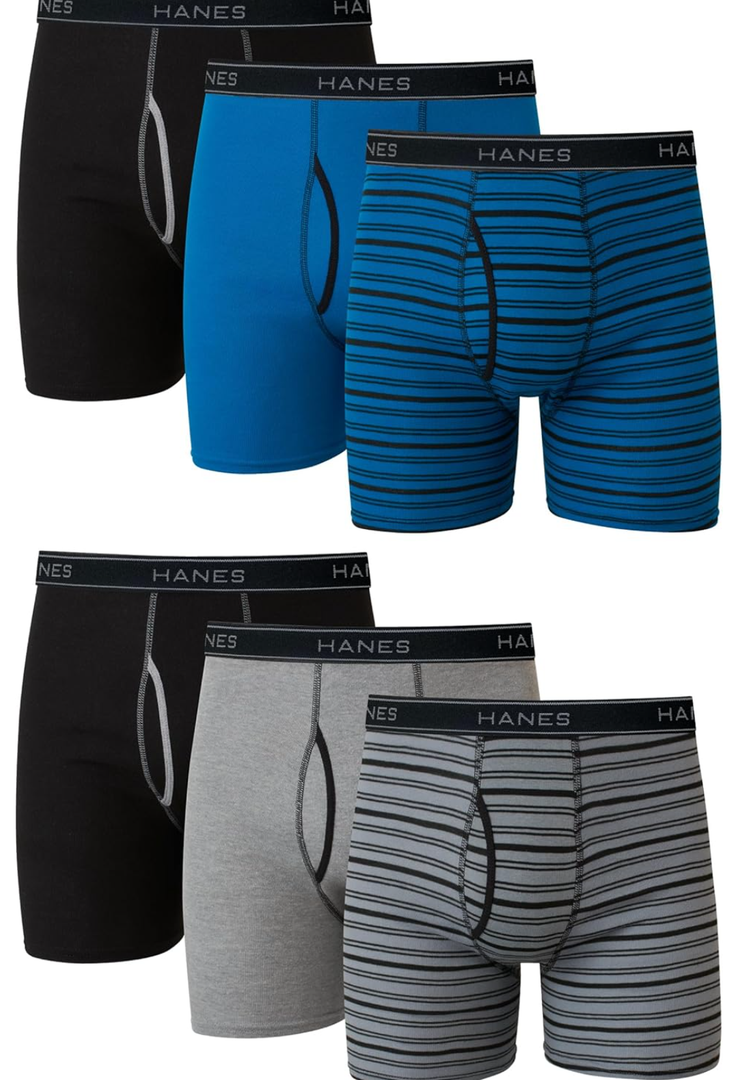Hanes Men's Boxer Briefs, Cool Dri Moisture-Wicking Underwear, Cotton No-Ride-up for Men, Multi-Packs XL