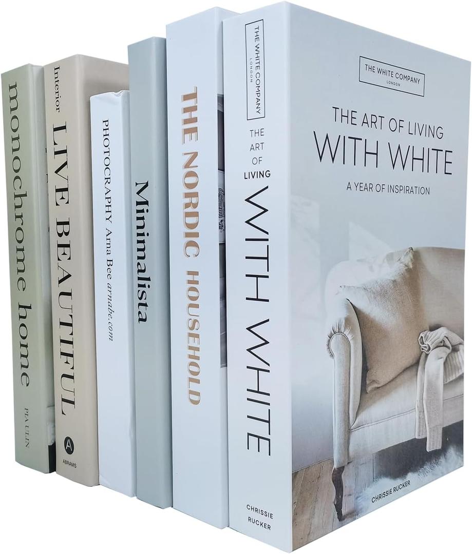 6 PCS Faux Books for Decoration,Designer Luxury Modern Fake Decorative Books for Home Bookshelf Decor Coffee Table Stacked Books, Shelves Living Room Decorative Objects Entry Decor