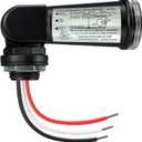 Touch & Glow Photocell LED Light Sensor - Lighting Control with Swivel Mount - IP65 Waterproof - Outdoor Light Sensor for LED, CFL- UL Listed - EZ-349A (Black)