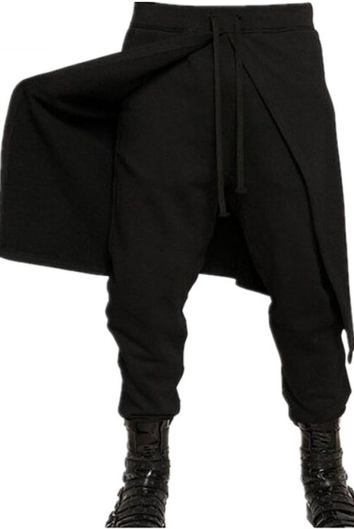 Adults Medieval Viking Steampunk Pants Mens Renaissance Gothic Trousers for Halloween Costume (XX-Large, Black)