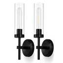 Q&U Black & Gold Hardwired Wall Sconces Set of 2 – Modern Bathroom Vanity Light Fixtures, Farmhouse Wall Mount Lamps for Mirror, Living Room, Bedroom, and Hallway