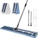 MASTERTOP Industrial Mop, Extra Large Floor Mop with Microfiber & Cotton Pad, Heavy Duty Flat Mops Commercial Dust Mop for Cleaning Office Garage Mall Hotel Home Floors
